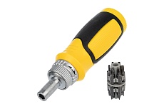 Реверсивная отвертка с набором бит Rexant 13 предметов 12-4778