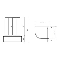 Душевая кабина Aqualux Giro AQ-4070GF (Wh)