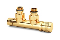 Узел нижнего подключения SR Rubinetterie угловой 1/2&quot;х3/4&quot;Е Золото правый 0681-1500D0E0