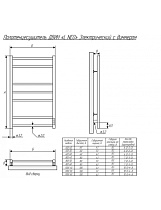 Полотенцесушитель электрический Двин L neo 50x80 диммер справа, хром 4656759179151