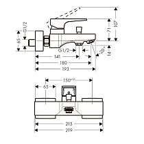 Смеситель для ванны Hansgrohe Metropol 74540000