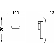 Кнопка смыва для писсуара TECE Planus 9242351 с ИК-датчиком (питание от батарейки 6В), металл, хром глянцевый
