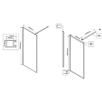 Душевая перегородка Vincea Walk-In VSW-1HP900GFB 90x200 черный матовый, матовое тонированное