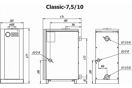 Напольный газовый котел Lemax Classic-7,5 145328