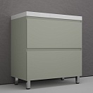 Тумба с раковиной Style Line Манхэттен 80 см напольная, олива