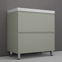 Тумба с раковиной Style Line Манхэттен 80 см напольная, олива