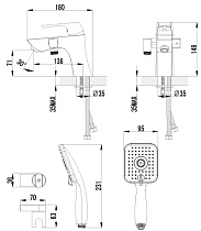 Смеситель на борт ванны Lemark Unit LM4515C