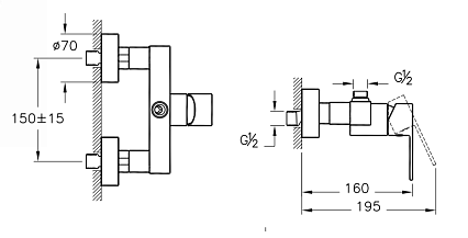 Душевой набор VitrA System Rain и Flo S A49234EXP