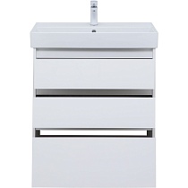 Тумба с раковиной Aquanet Nova Lite 75 см, 3 ящика белый глянец