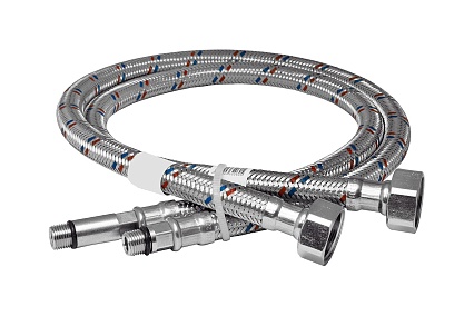 Гибкая подводка для смесителей ELKA 1/2" х М10x200 см, пара - длинный и короткий хвост ИС.100983