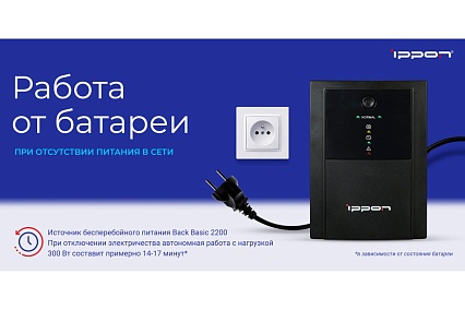 Источник бесперебойного питания Ippon Back Basic 2200 1320Вт 2200ВА черный 1108031