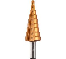 Сверло ступенчатое с прямой режущей кромкой по металлу Basis (4-20 мм; 9 ступеней; HSS-TiN) MONOGRAM 100-944