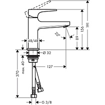 Смеситель для раковины Hansgrohe Metropol 100 32500000