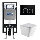 Комплект Weltwasser 10000010465 унитаз Gelbach 041 GL-WT + инсталляция + кнопка Amberg RD-BL