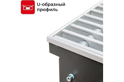 Встраиваемый внутрипольный конвектор Techno с решеткой Usual KVZ 250-85-1200 RH07000232