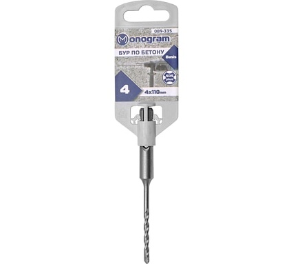 Бур по бетону Basis (4x50х110 мм; SDS-plus) MONOGRAM 089-335