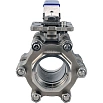 Кран шаровой DN.ru BV3232P(3pc)-FP-SW-ISO-H Ду40 Ру63 полнопроходной, под приварку, материал корпуса - нержавеющая сталь SS316, с ISO-фланцем и рукояткой