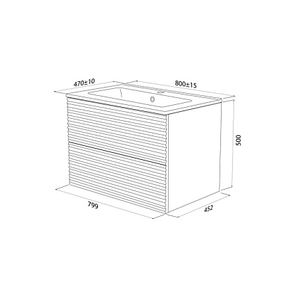 Тумба с раковиной Iddis Bild 80 см белый BIL80W0i95K