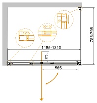 Душевой уголок Cezares Variante VARIANTE-AH-1-120/130-80-C-Cr 120/130x80 прозрачный