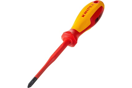 Крестовая отвертка Knipex PH2 тонкая, VDE, длина лез 100 мм, L-212 мм KN-982402SL