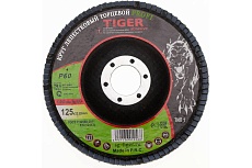 Круг лепестковый торцевой циркониевый по нержавеющей стали Tiger Abrasive PROFI 125x22 мм, P60 00-00000145
