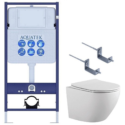 Подвесной унитаз SET Aquatek Европа-KKI2 3в1 с инсталляцией