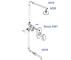 Душевой набор WasserKRAFT Donau A13028 с изливом