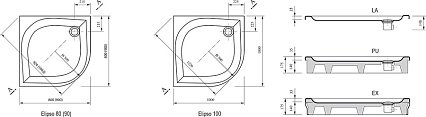 Поддон для душа Ravak Elipso-90 PAN с экраном