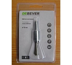 Щетка кистевая витая с хвостовиком 12 мм, проволока - сталь 0.50 мм DeBever DB80163394