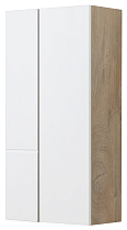 Шкаф пенал Акватон Мишель 43 см дуб эндгрейн, белый