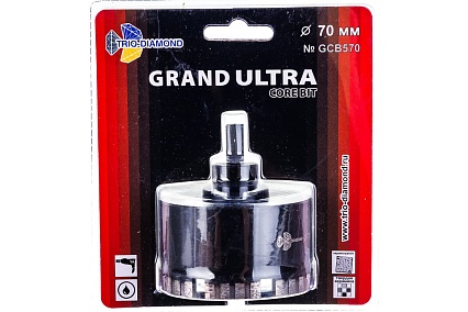 Коронка алмазная по керамограниту Grand Ultra 70 мм TRIO-DIAMOND GCB570