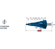 Сверло ступенчатое 7-40.5 мм Karnasch 20.1451