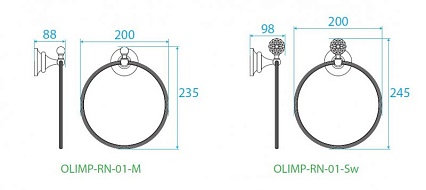 Полотенцедержатель Cezares Olimp OLIMP-RN-02-M бронза