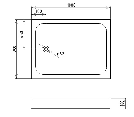 Поддон для душа Gemy ST12B 100x90