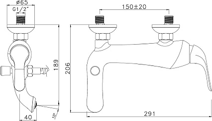 Смеситель для ванны Lemark Swan LM5402BG черный/золото