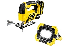 Комплект Trotec Аккумуляторный лобзик PJSS 11-20V и Светодиодный рабочий фонарь PWLS 05-10, на батарейках PJSS 11-20V-set1