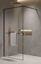 Душевая перегородка AQUAme AQM3720-2-10 100x200 прозрачное, черный матовый