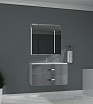 Фасад подвесной тумбы Marka One Mix 70 см для 2 ящ, МДФ, силк графит