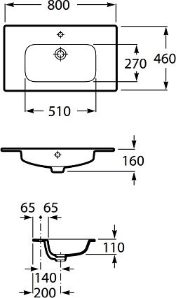 Раковина Акватон Victoria Unik 80х46 32799C000