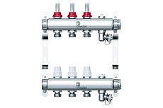 Коллектор в сборе Wester нержавеющая сталь, 1&quot;-3/4&quot;, с расходомерами, на 3 выхода 0-32-1815