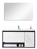 Мебель для ванной Orans BC-0903-1000 100 см Dark Grey/White Marble
