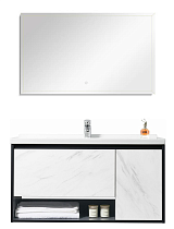 Мебель для ванной Orans BC-0903-1000 100 см Dark Grey/White Marble