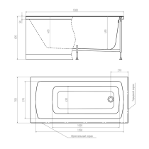 Акриловая ванна Timo Rita RITTA1570 150x70 см