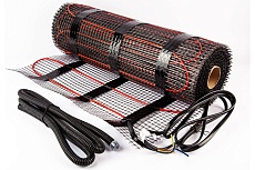 Двухжильный мат ЛамиПол на чёрной стеклосетке, красный кабель, 1.5 м2-150-225 ЛМ18005015