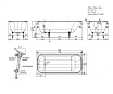 Чугунная ванна Wotte Start 170x75, с отверстиями для ручек