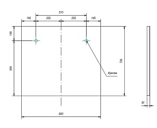 Зеркало Velvex Klaufs 80 см с LED-светильником