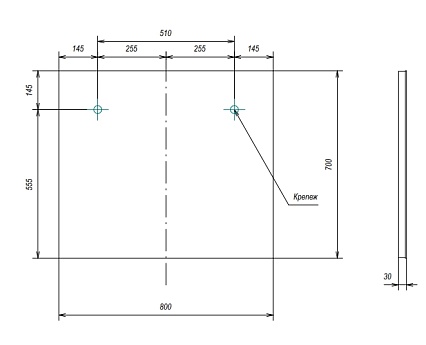 Зеркало Velvex Klaufs 80 см с LED-светильником