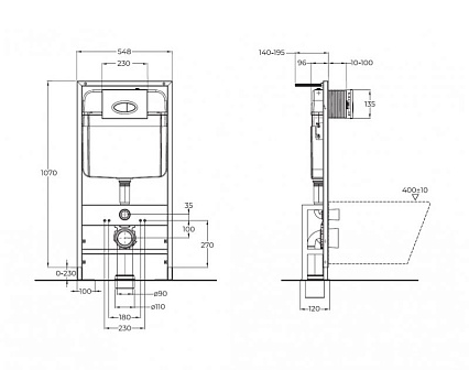 Инсталляция для унитаза BelBagno BB025 с усиленными креплениями