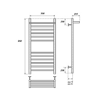 Полотенцесушитель водяной Point PN10158SP П11 50x80, с полкой, хром