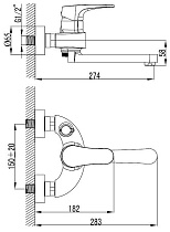 Смеситель для ванны Lemark Shift LM4314C